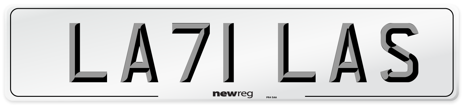 LA71 LAS Number Plate from New Reg
